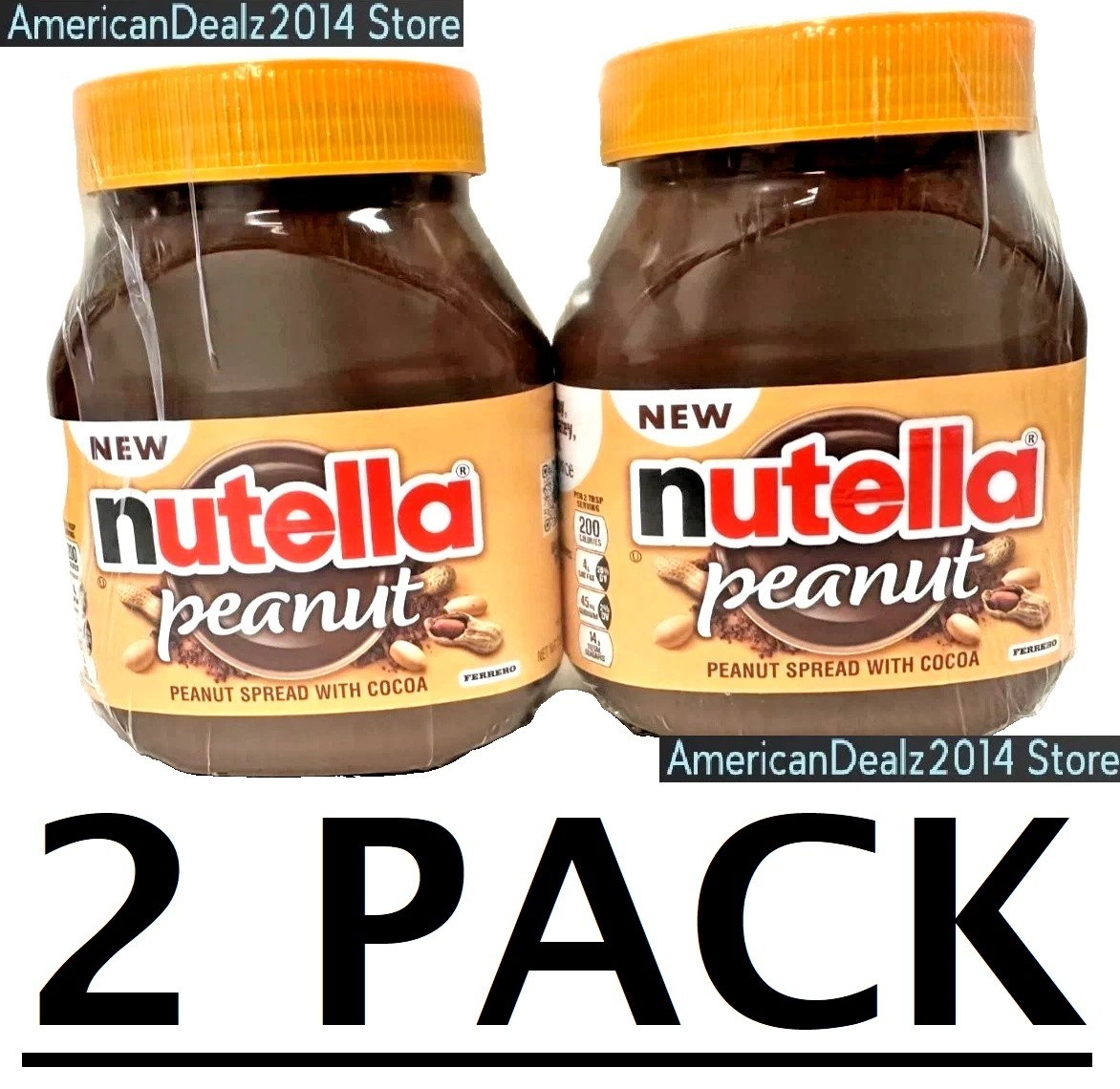 2 PACK – Nutella Peanut Spread, 26.5 oz (Total 53 oz) Breakfast, Lunch