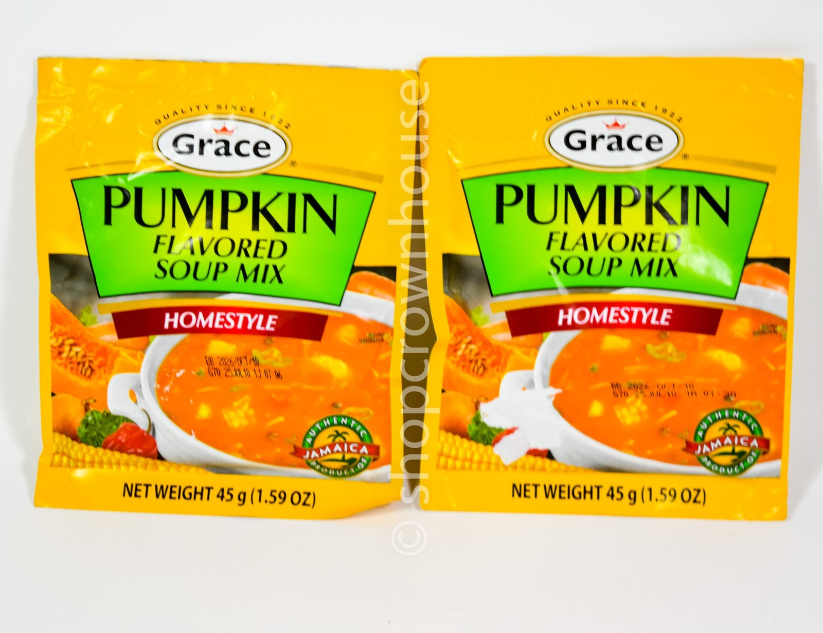 2 Grace Pumpkin Flavored Soup Mix Homestyle 1.59oz packet 10/10/2026