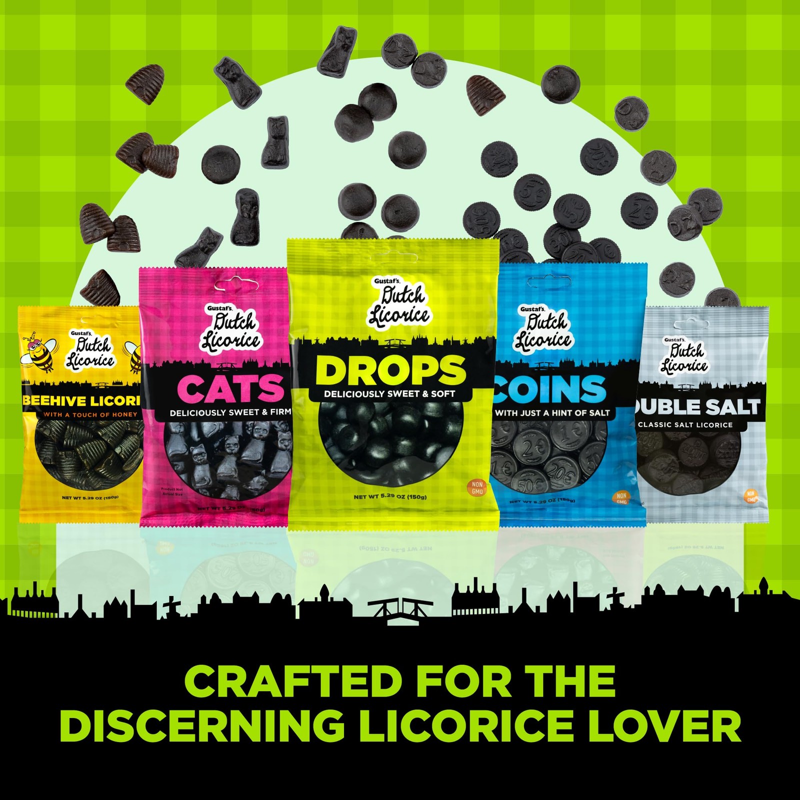 Dutch Licorice Drops – 5.2oz Bag – Sweet Black Licorice Drops – Dutch Candy f…