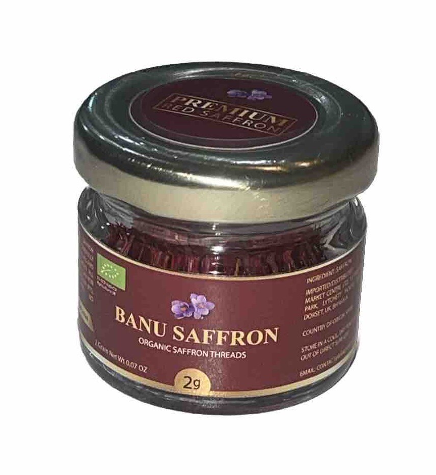 Banu Saffron Premium Red Saffron Organic Threads 2 G