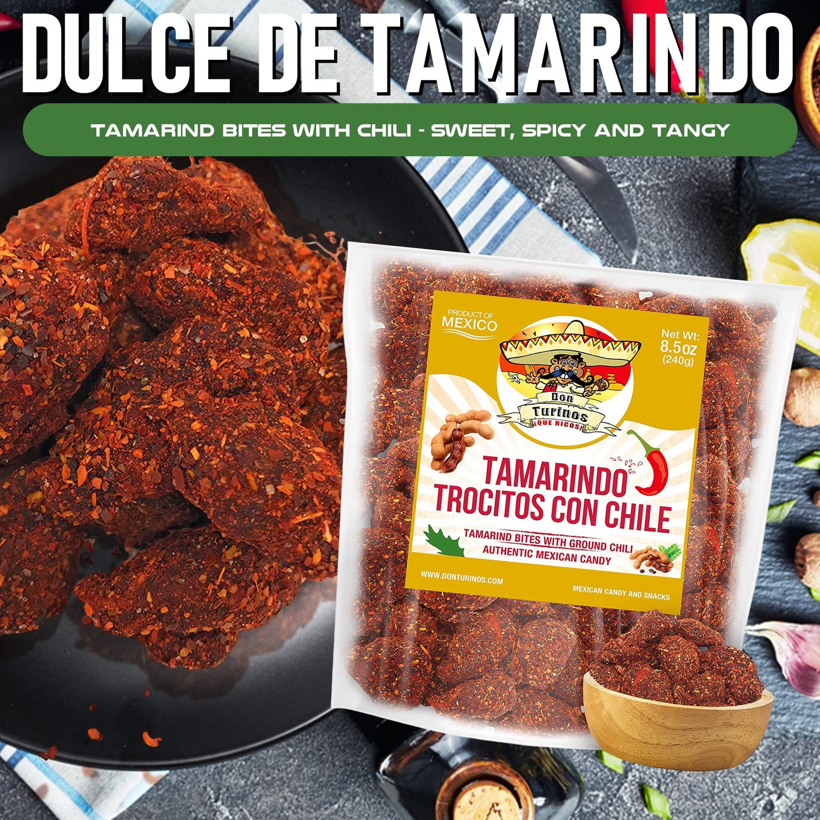 Tamarindo De Frutas Con Chile, Authentic Mexican 8.5 Ounce (Pack of 1), Red