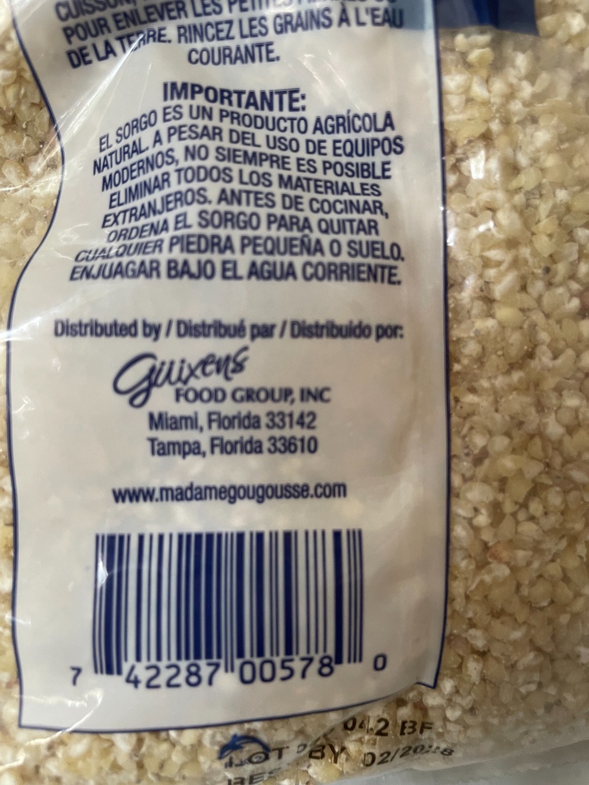 3 Pack Madame Gougousse Pitimi Sorghum Grain 2 lb Bags Gluten Free Whole Grain