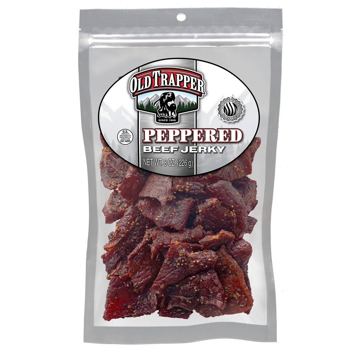 Old Trapper Beef Jerky, Peppered 8 Ounce Pack, Spicy Meat Snacks for Lunches …