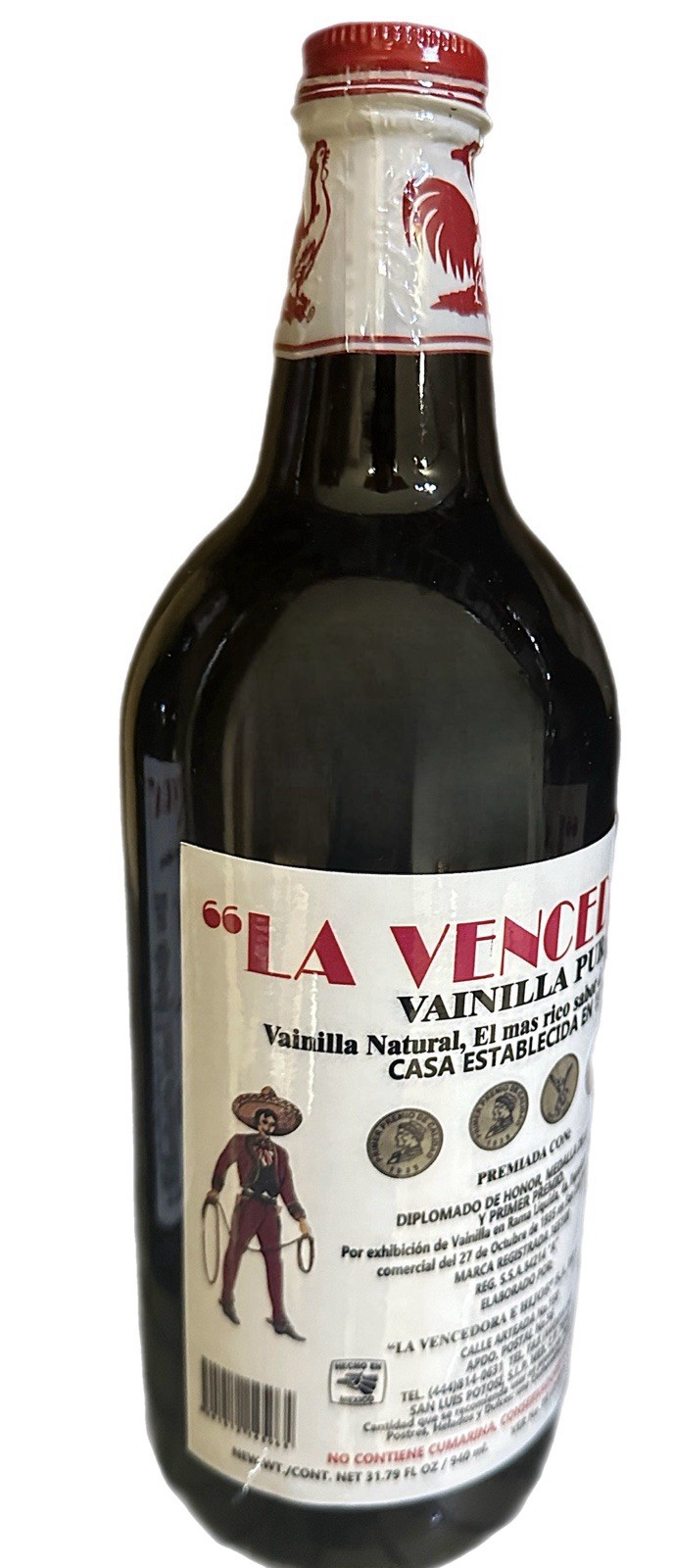 4 X La Vencedora Mexican Vanilla Glass Bottle 31oz Each From Mexico