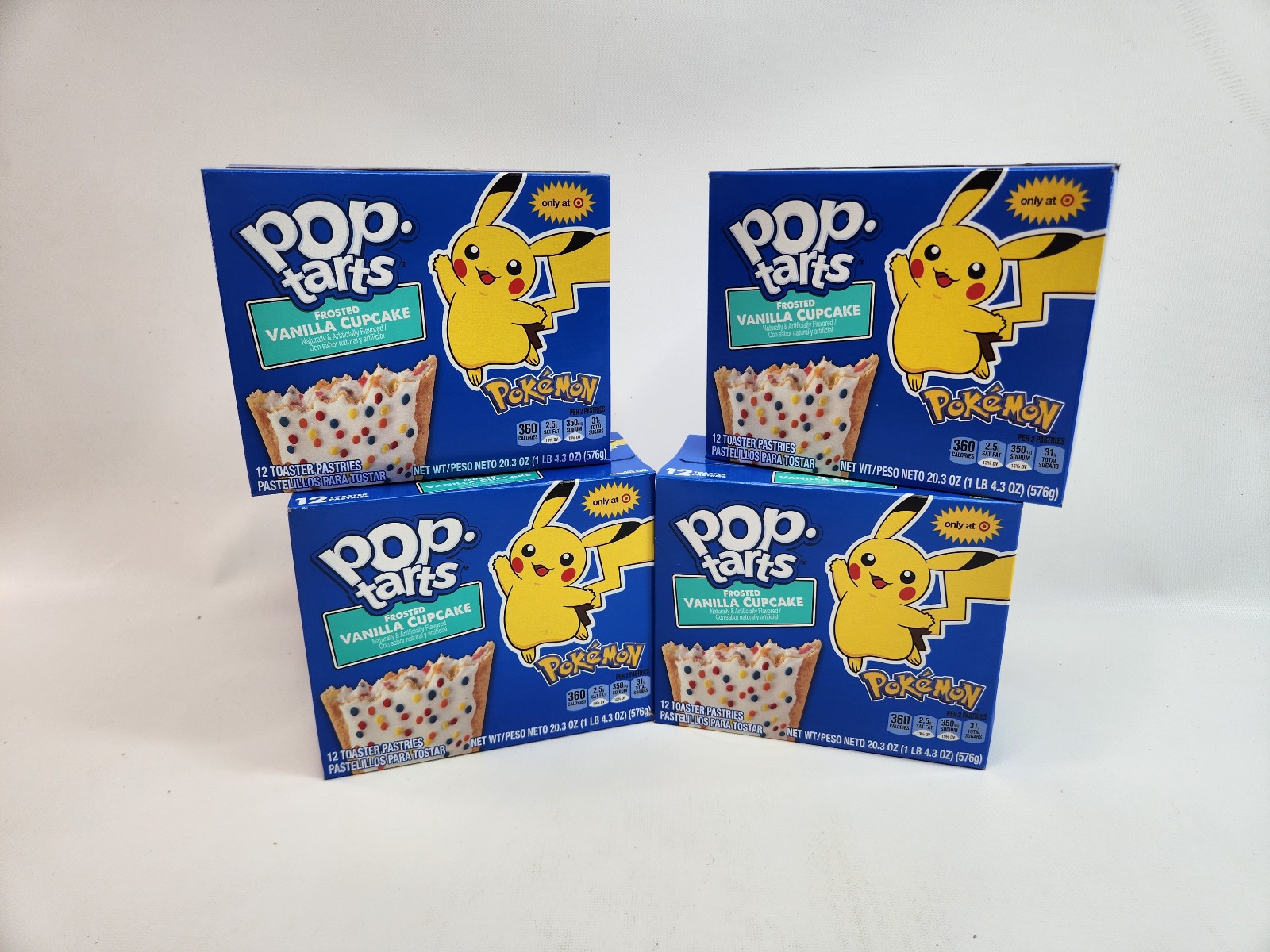 4 Boxes Pop Tarts Pokemon Frosted Vanilla Cupcake Bundle Pikachu Poptarts 30th