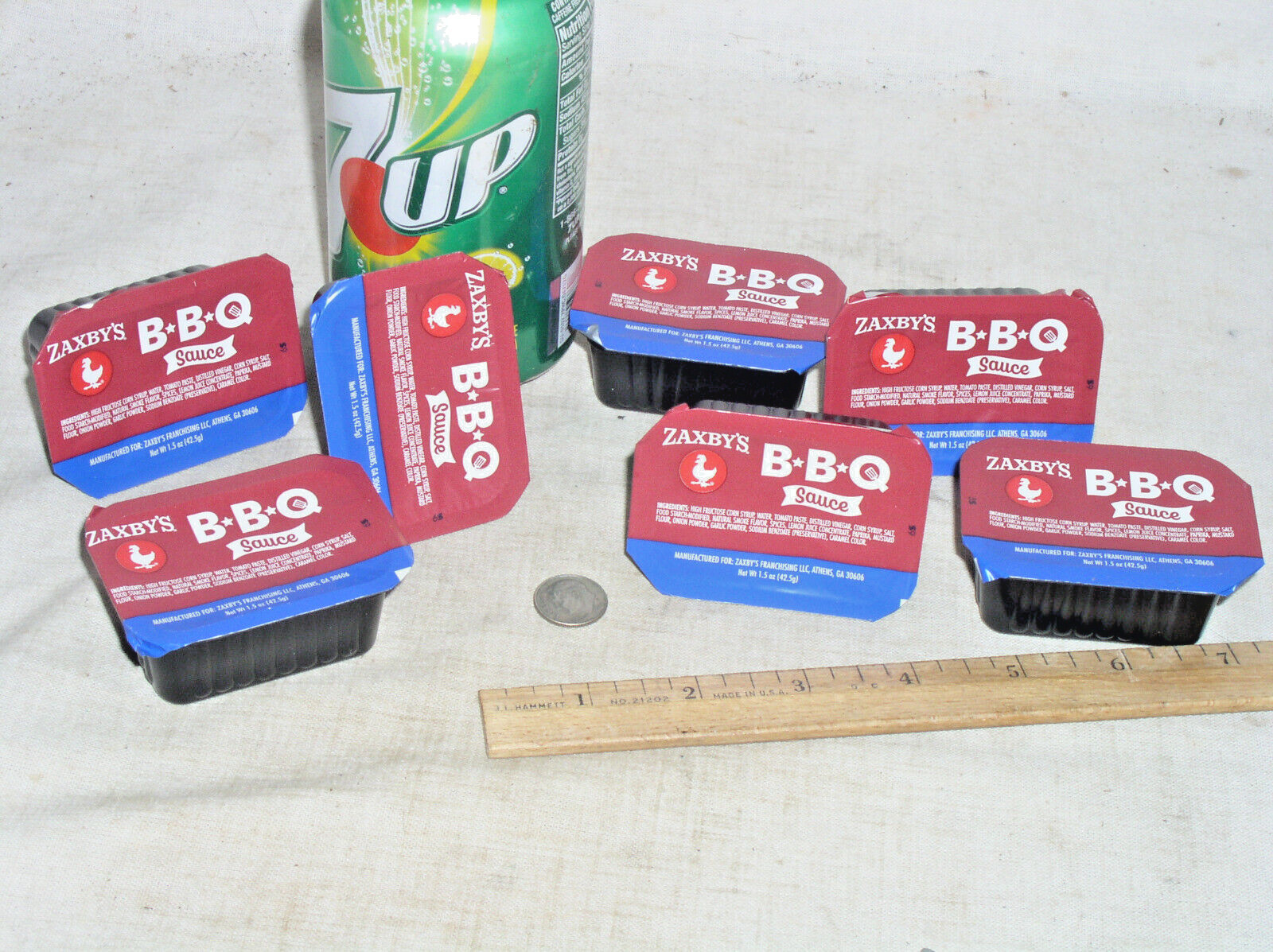 7 NEW SEALED 1.5 OZ OUNCE ZAXBY’S ZAXBYS BBQ BARBECUE DIPPING SAUCE CUPS 7/2024