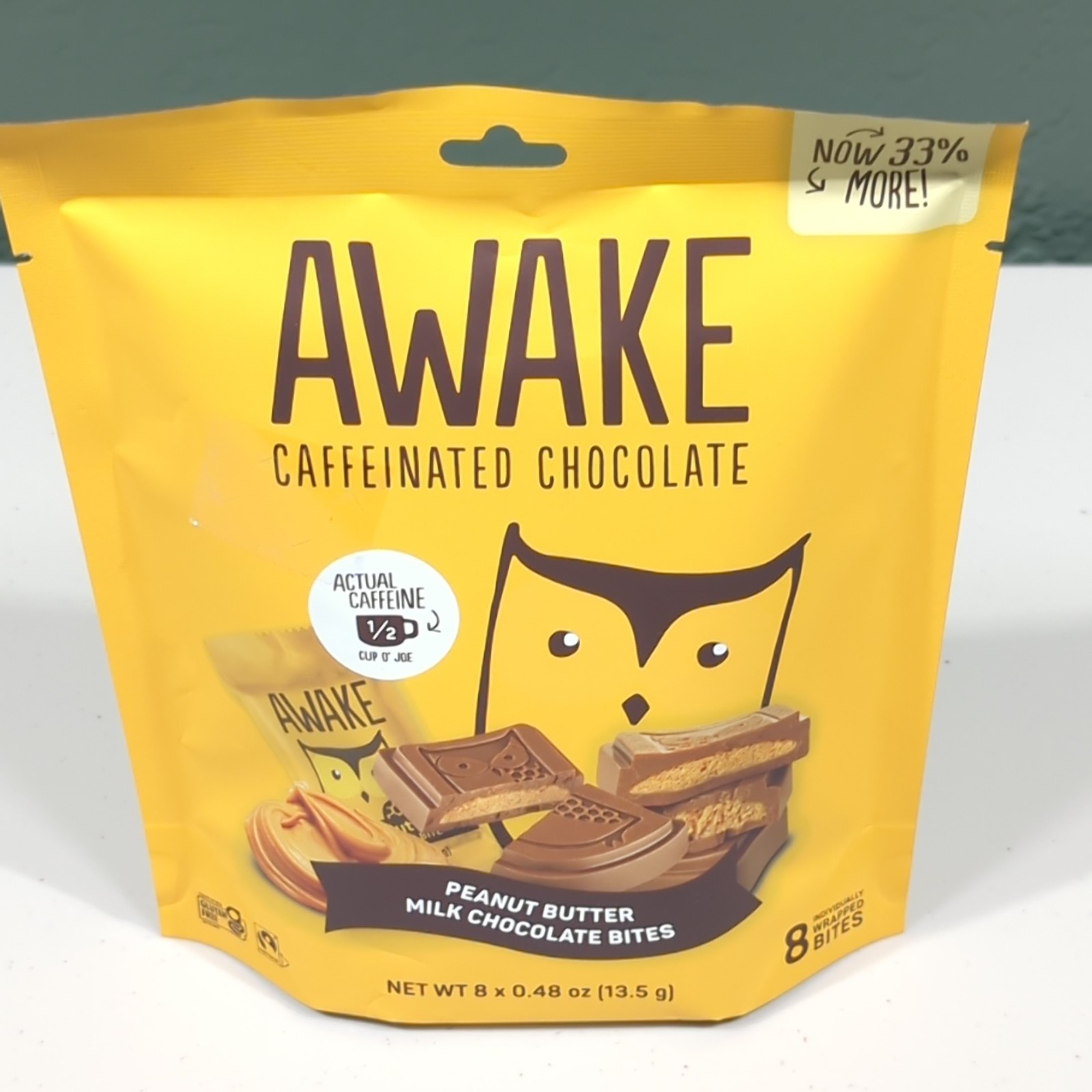 Awake Caffeinated Chocolate Peanut Butter Milk Chocolate Bites 8 Count 3.84 oz