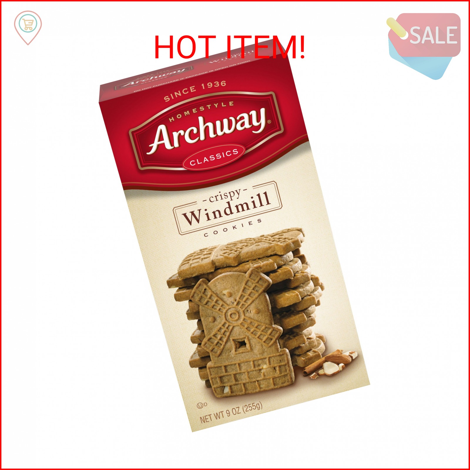 Archway Cookies, Crispy Windmill Cookies, 9 Oz Box