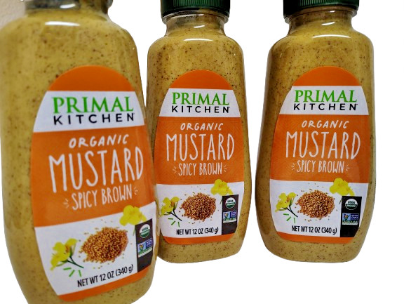 Primal Kitchen Organic Mustard, Spicy Brown, 12oz, BB 10/27, Lot of 3