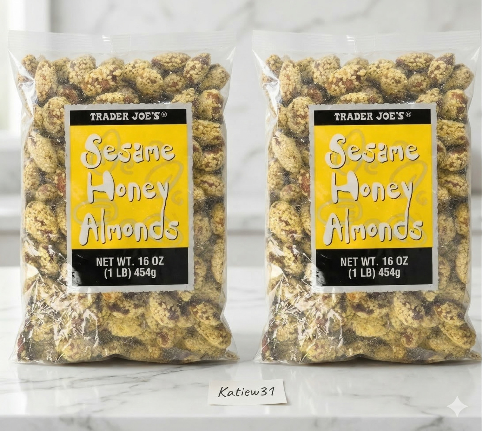 2 Pack Trader Joe’s Sesame Honey Almonds 16 Oz Each 2 Lb Total