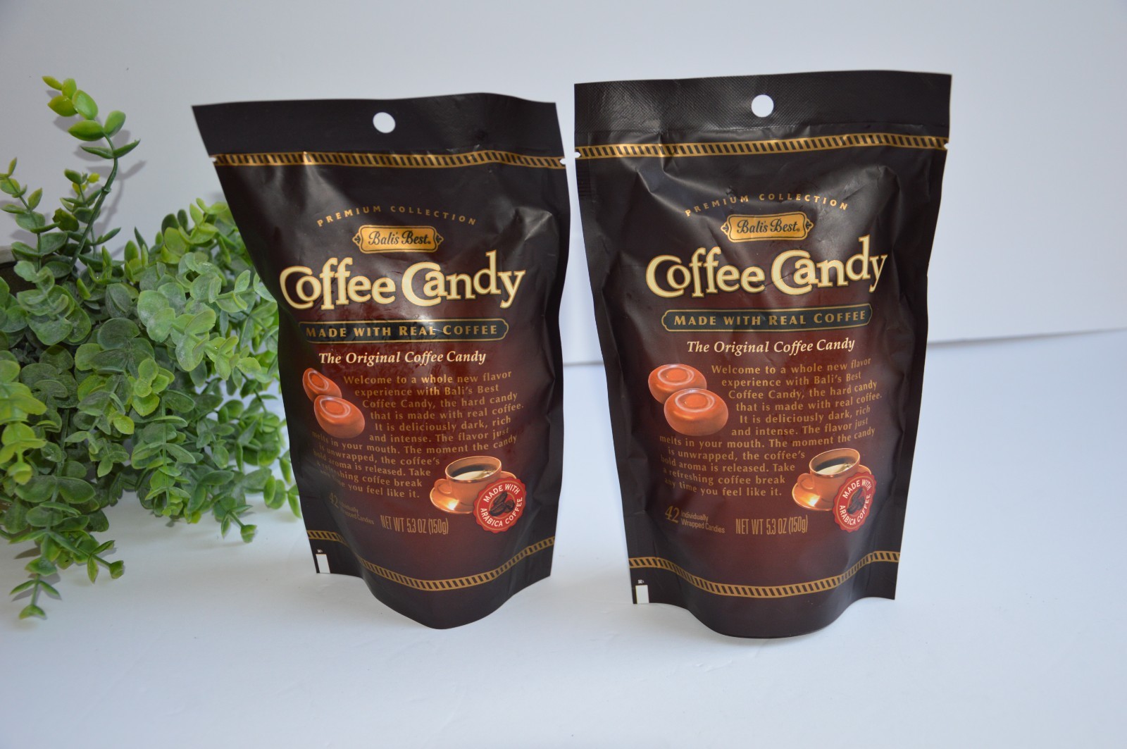 BALI’S BEST ORIGINAL HARD COFFEE CANDIES- 2 BAGS OF 42, 5.3 OZ INDIVIDUALLY WRAP
