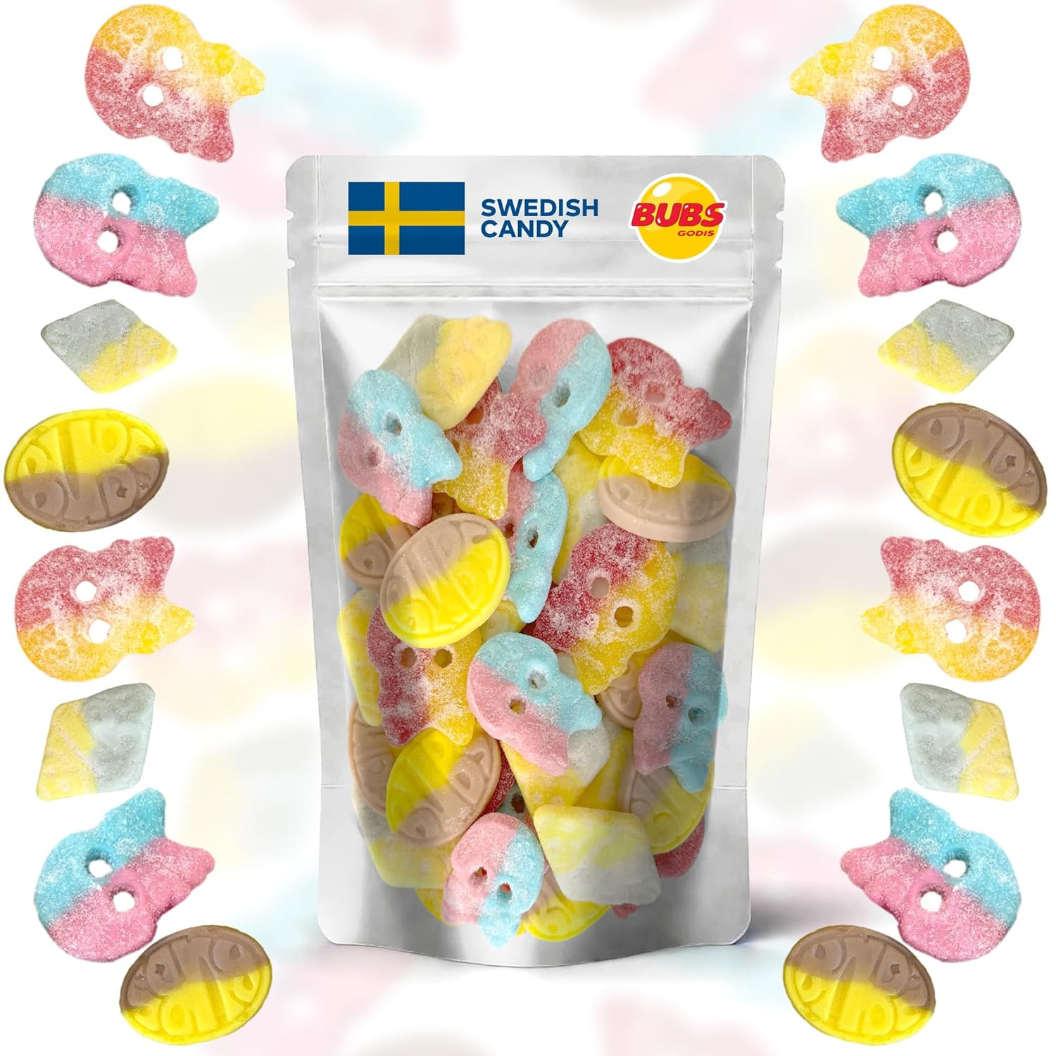 Bubs Swedish Candy Mix – Big Ovals, Skulls, and More – Sweet and Sour Swedish…