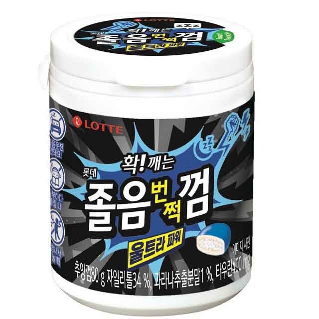 LOTTE Ultra Power ANTI-DROWSINESS No Sleep Chewing Driving Gum 87g x 2