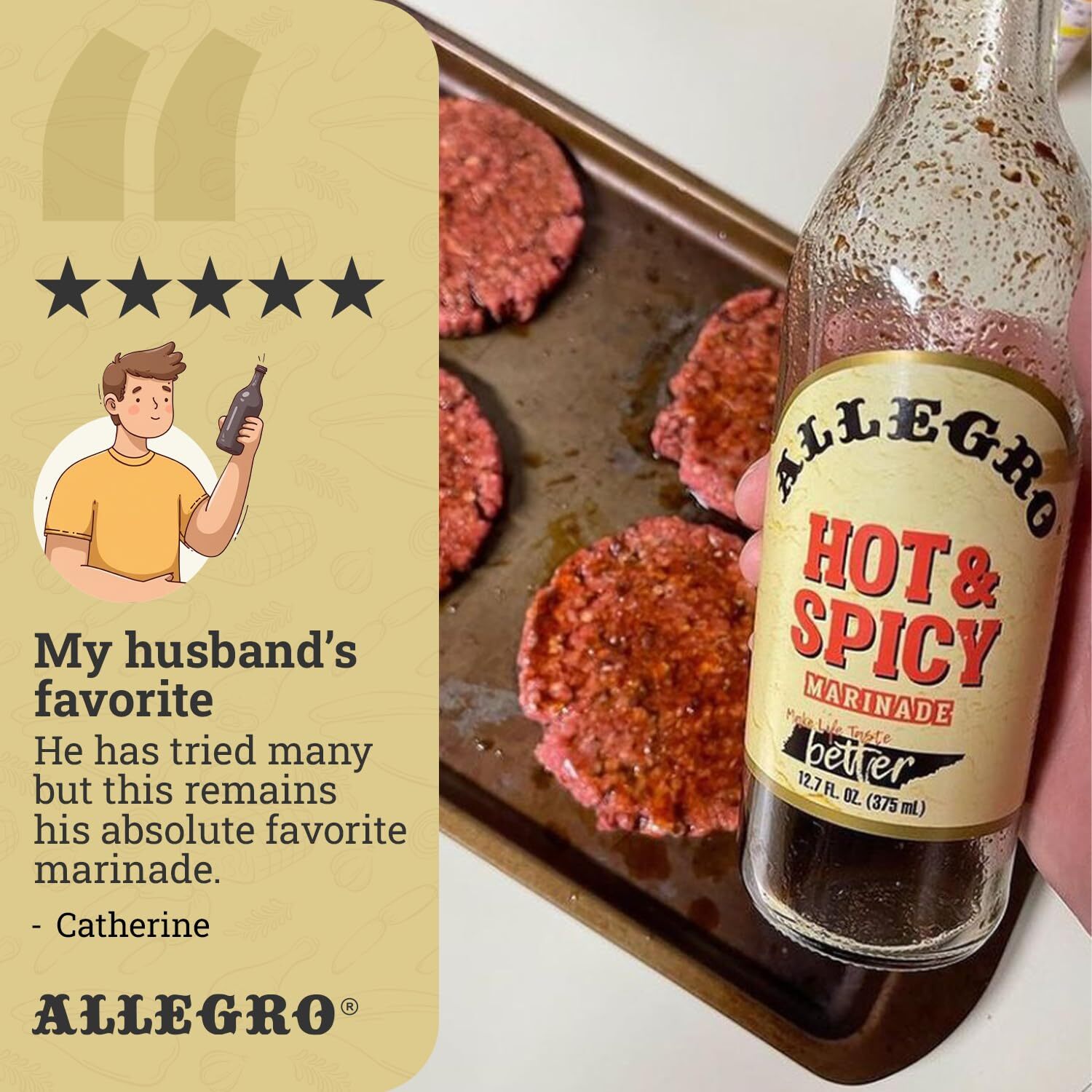 Allegro Hot Spicy Marinade 12.7 Fl Oz Pack of 4 Cajun Inspired Sauce