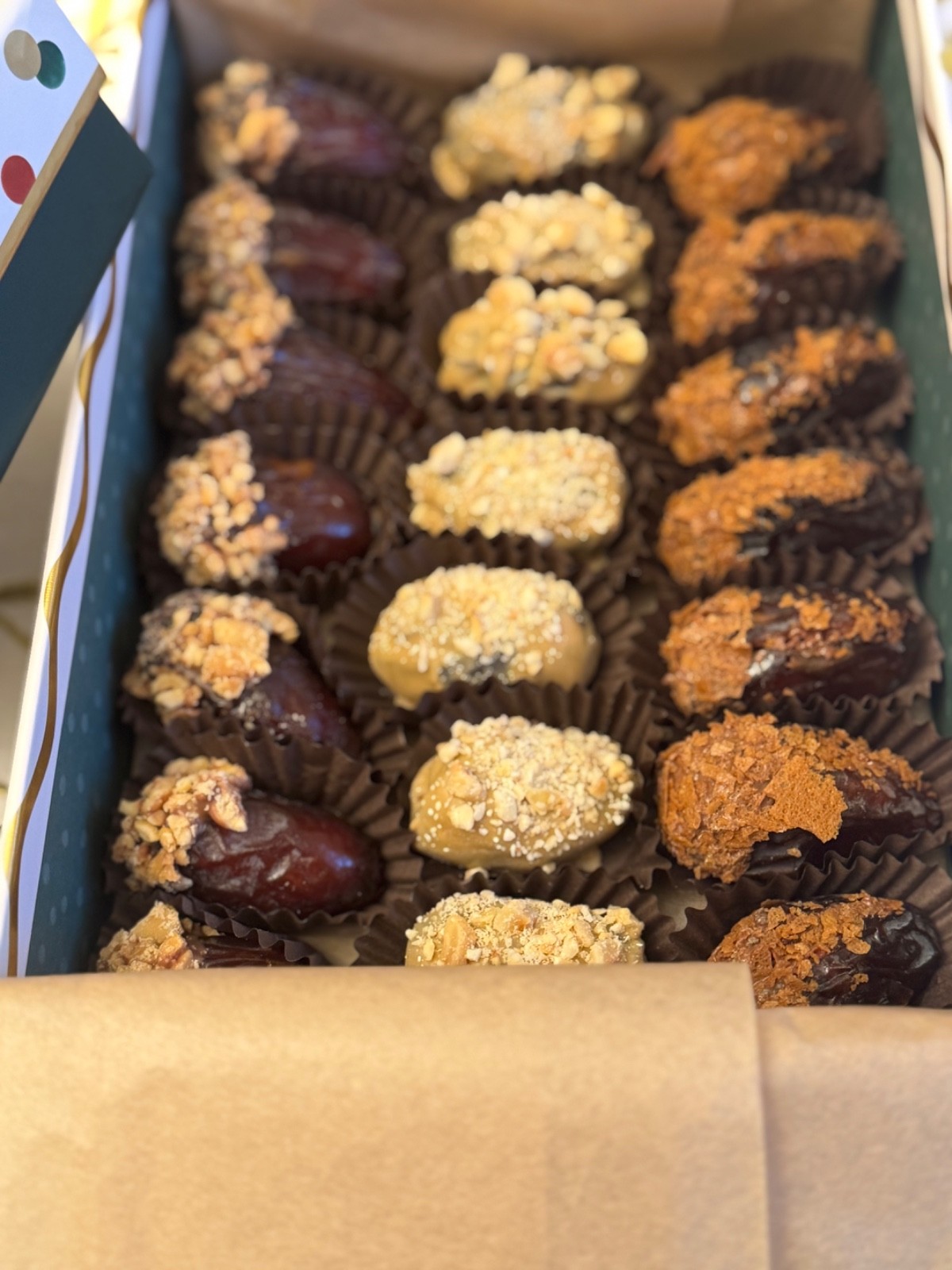 Medjool Dates Covered with Chocolate and filled with nuts/ 24 pieces in a box