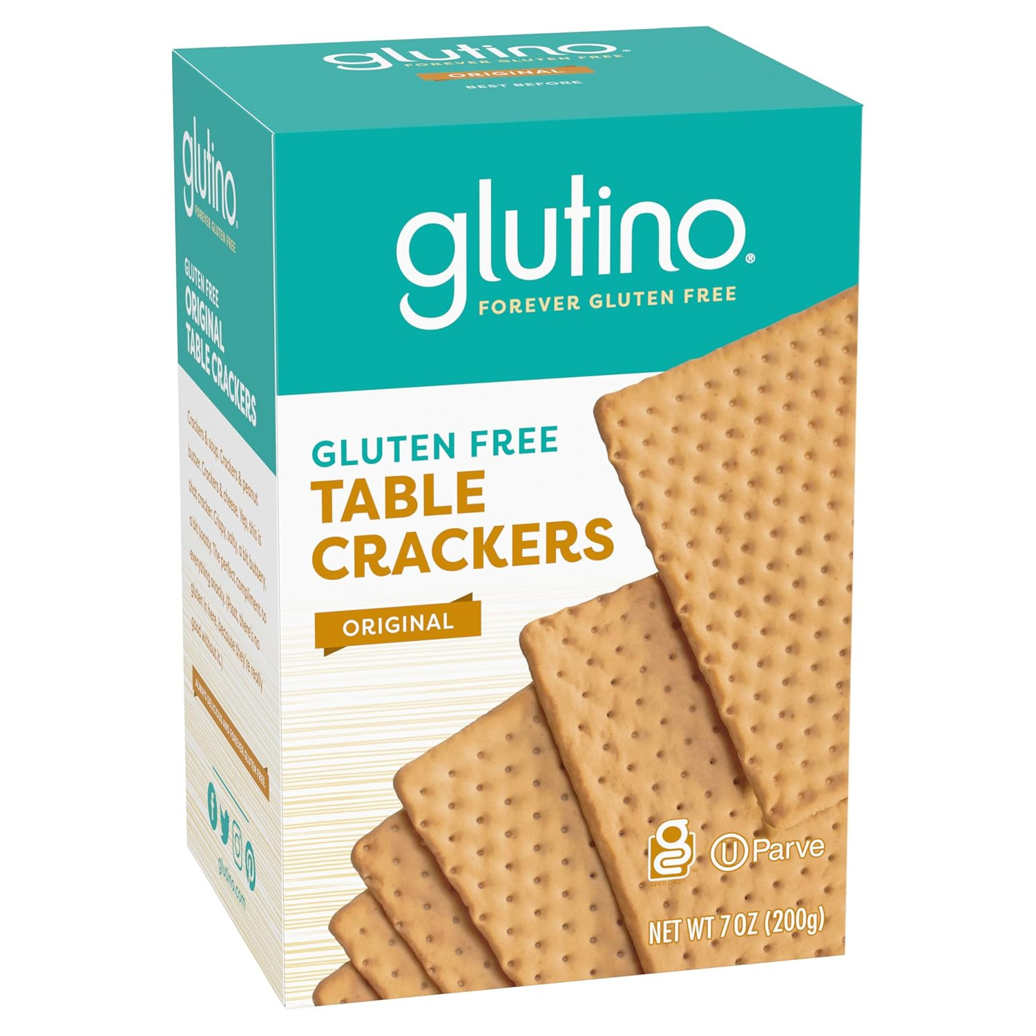 Glutino Gluten Free Table Crackers, Premium Squares, Original, 7 Oz