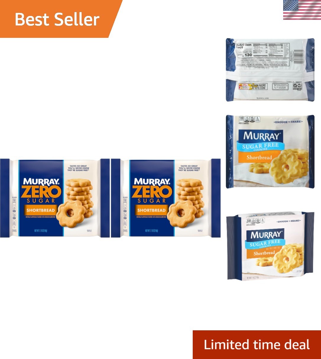 Pack of 2 Sugar Free Shortbread Cookies – Tasty 7.7 Oz Treat for Any Celebration