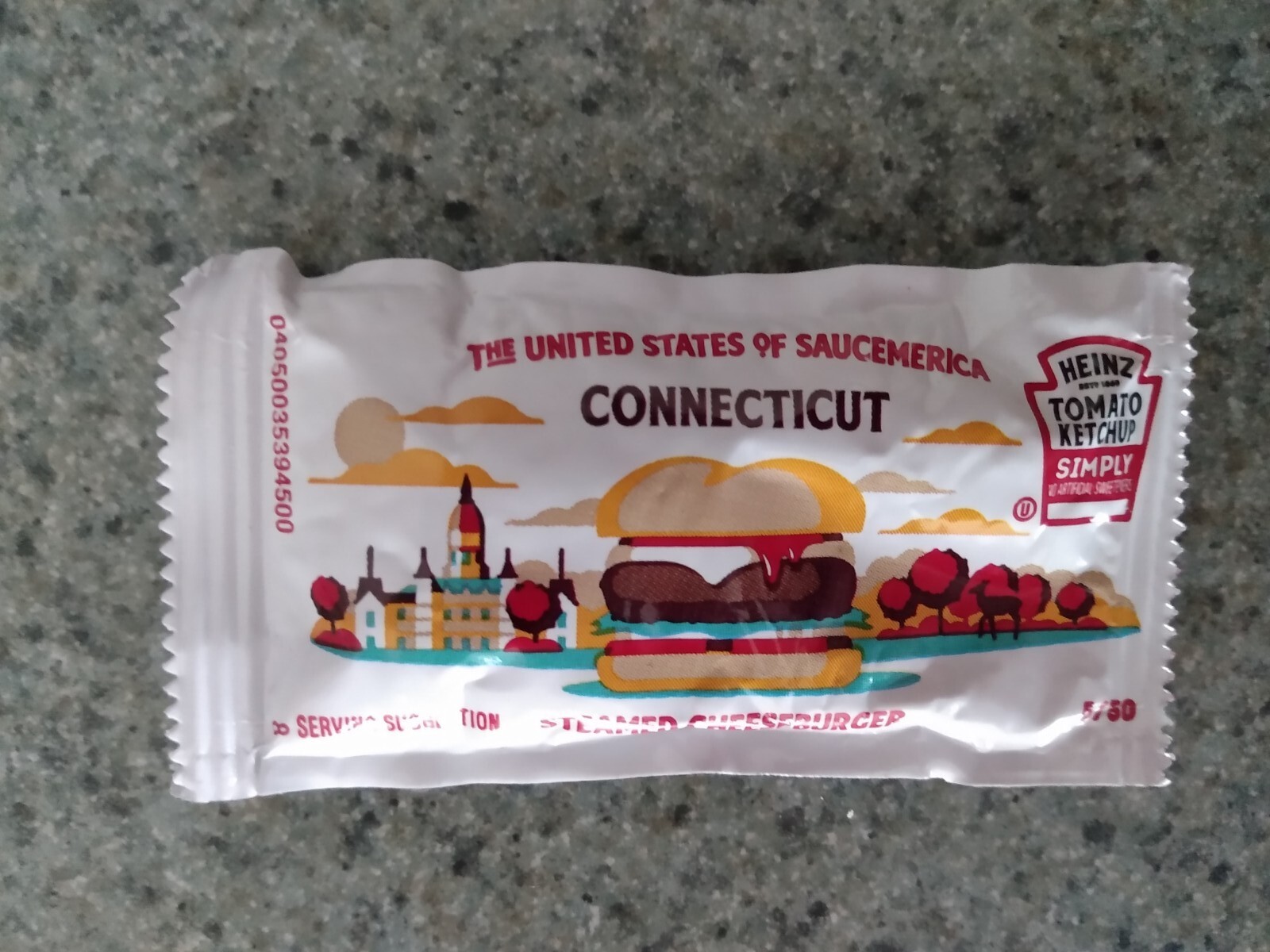 United States Of Saucemerica Connecticut Steamed Cheeseburger Ketchup Pack