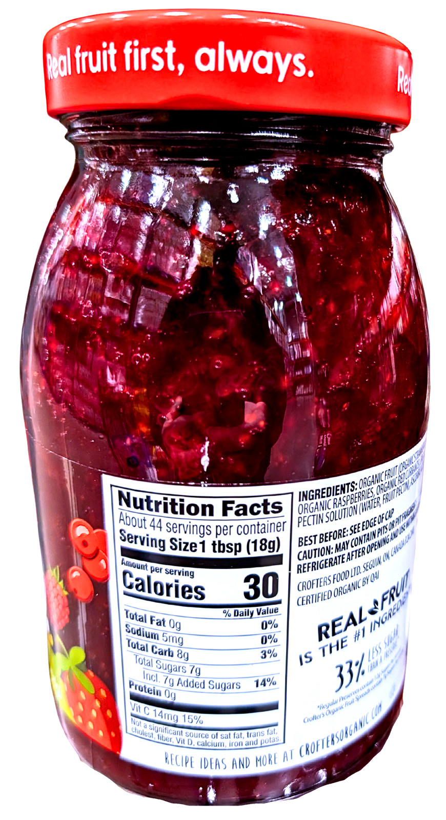 Crofter’s Organic Four Fruit Spread 28 Oz Jar EXP 01/2027