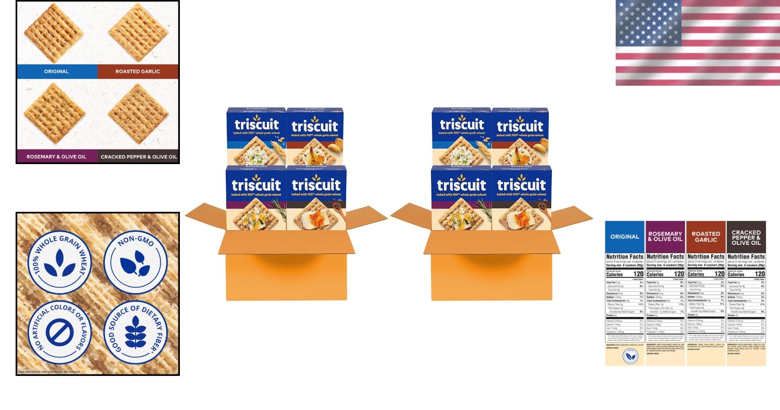 Whole Grain Crackers Variety Pack – 4 Flavors