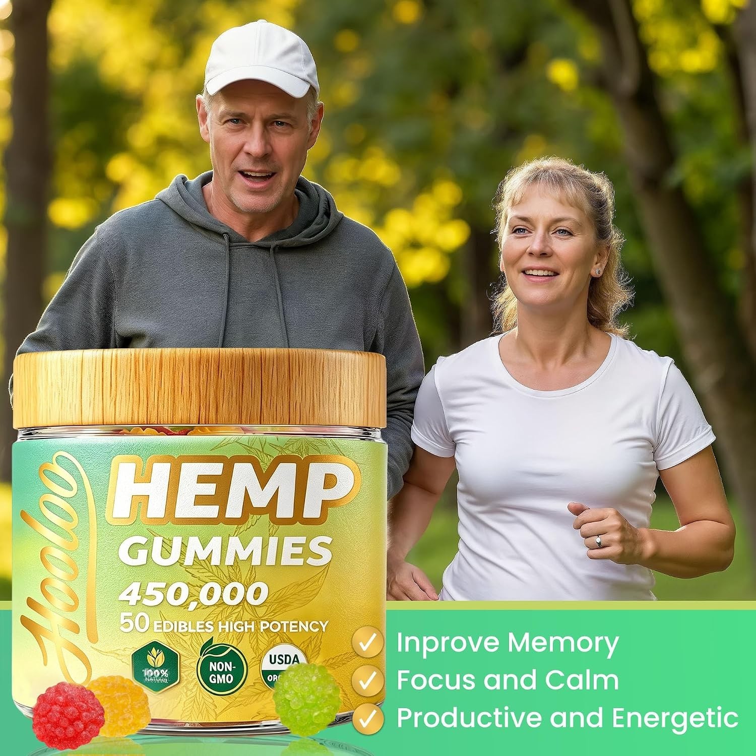 Hemp Gummies 450,000 for Deep Sound Bedtime Support and Discomfort Relief, Frui