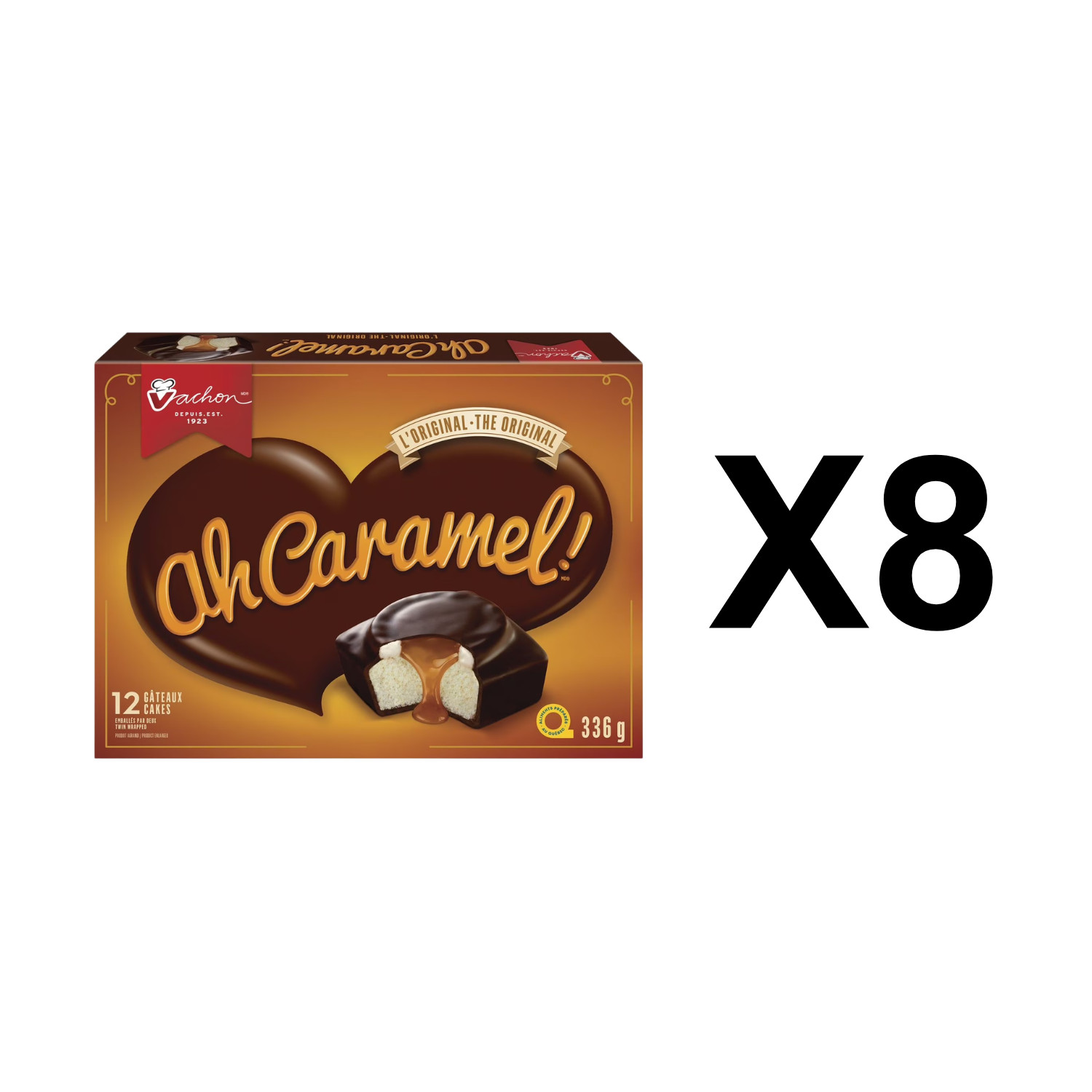 Vachon Ah Caramel The Original Cakes 336g Chocolate Caramel Snack Cakes (8 Pack)