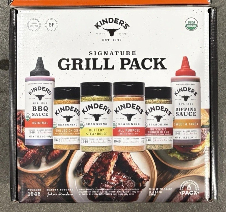 Kinder’s Signature Grill Pack Organic Seasoning & Sauce Set 6-Pack 54.4 oz GIFT