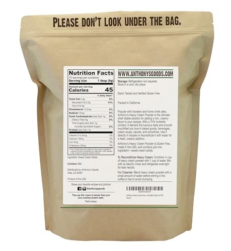 Heavy Cream Powder 1 lb Gluten Free Non-GMO Keto Friendly Sweet Cream Solids