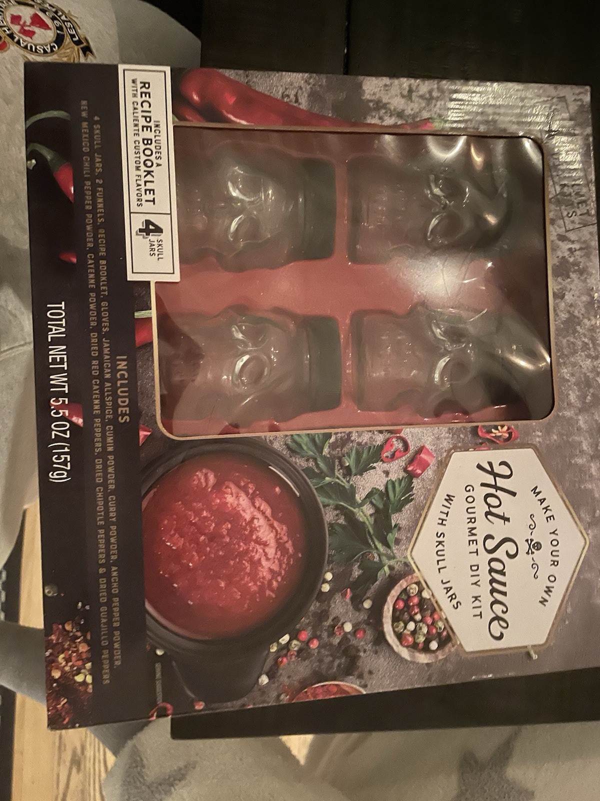 Make Your Own Hot Sauce Gourmet DIY Kit Skull Jars Jamaican Allspice Peppers New