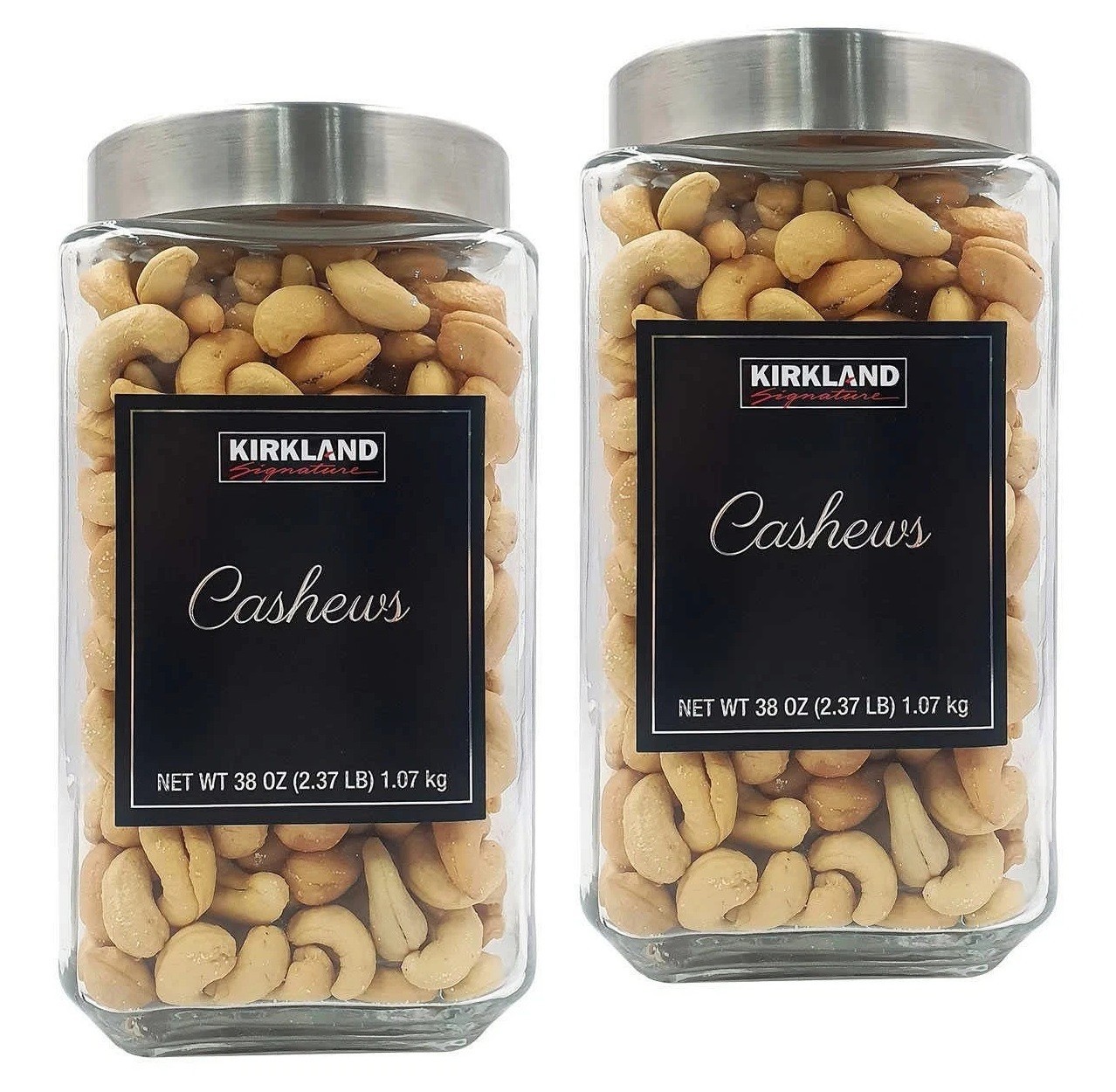 2-PACK Kirkland Signature Cashews 38 Ounce Jar EXP 11/2026