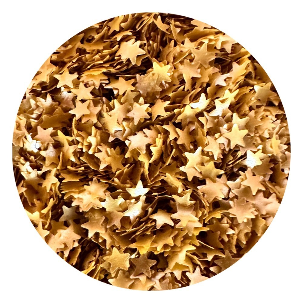 EDIBLE GLITTER METALLIC 100% GOLD STARS 0.04 Ounce Used cakes, cupcakes