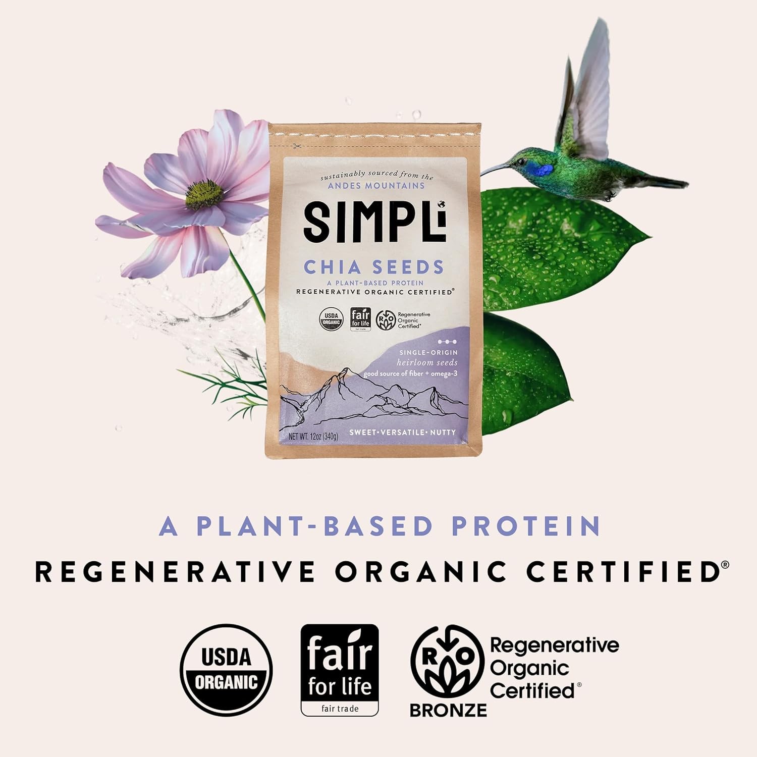 SIMPLi Organic Chia Seeds 12oz