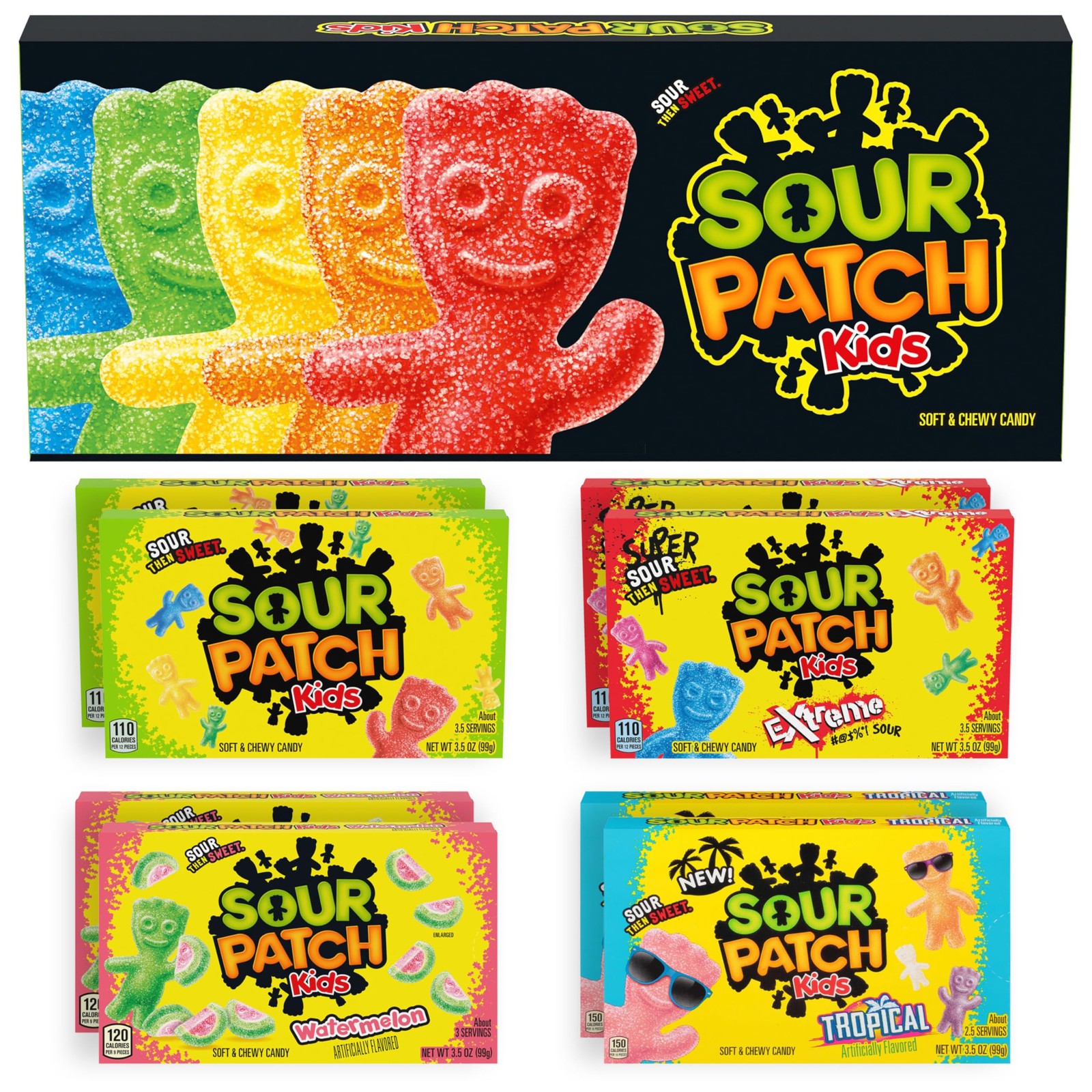 Soft & Chewy Gummy Candy Variety Pack Large Gift Box, Bulk Candy, 8-3.5 oz Boxes