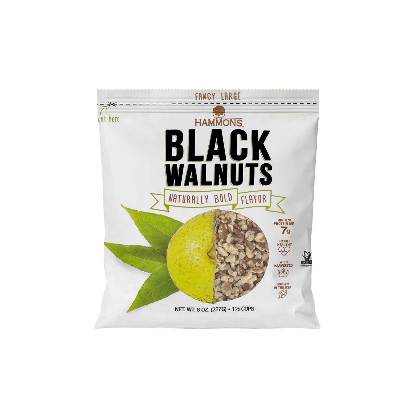 Black Walnuts, Fancy Large, 8 Oz, Highest Protein Nut, Heart Healthy, Non-GMO, N
