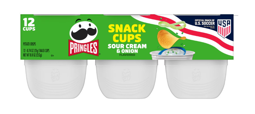 Pringles Sour Cream and Onion Potato Crisps Chips, Lunch Snacks, 12 Count