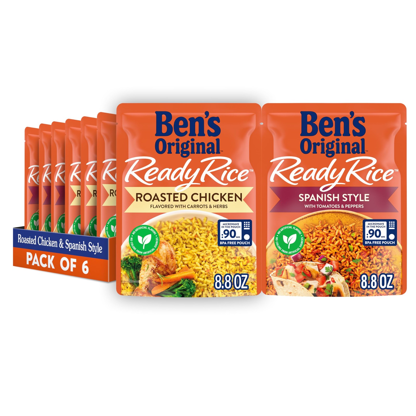 Ready Rice Roasted Chicken and Spanish Style Flavored Rice Variety Pack, Easy…