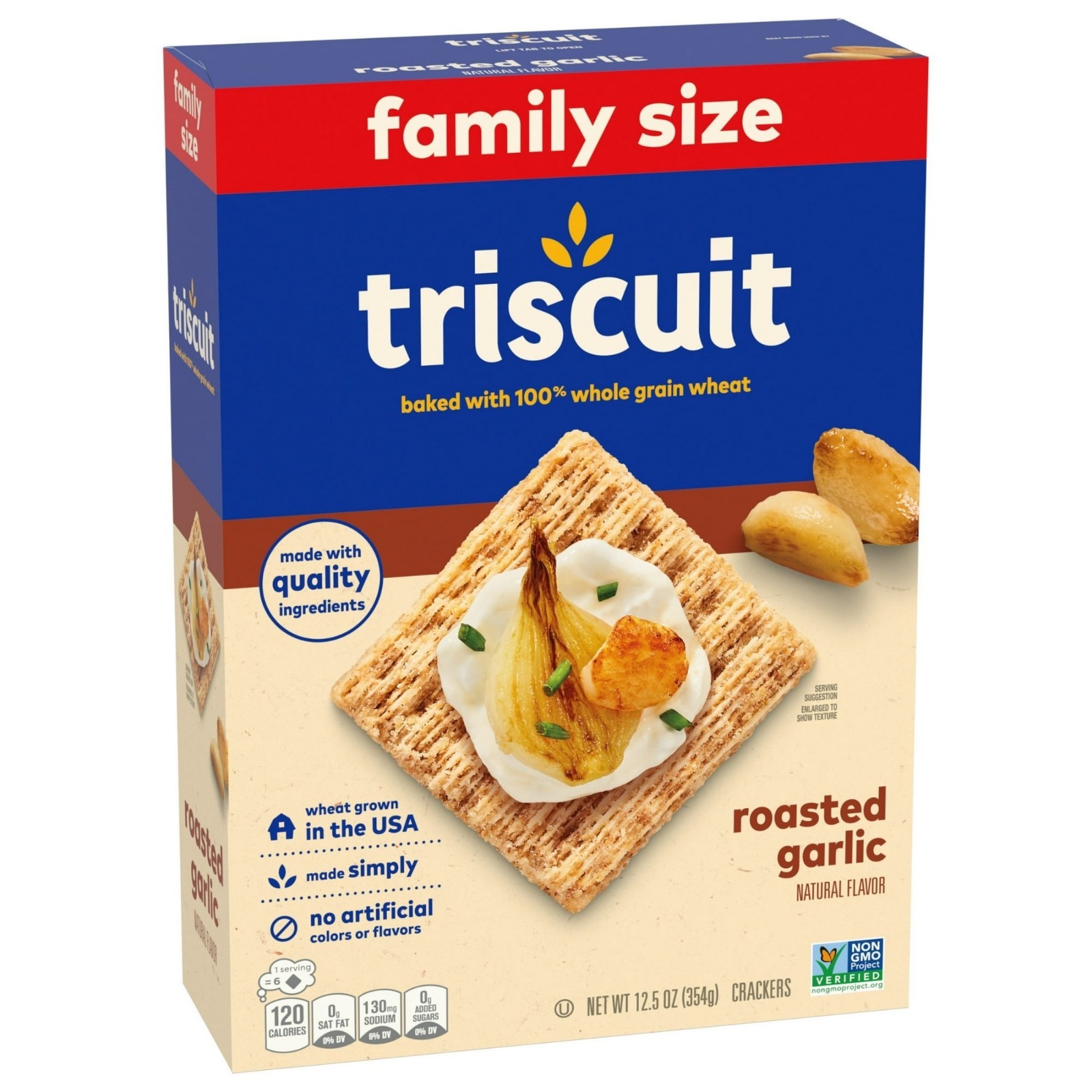Triscuit Roasted Garlic Whole Grain Wheat Crackers 12.5oz Box