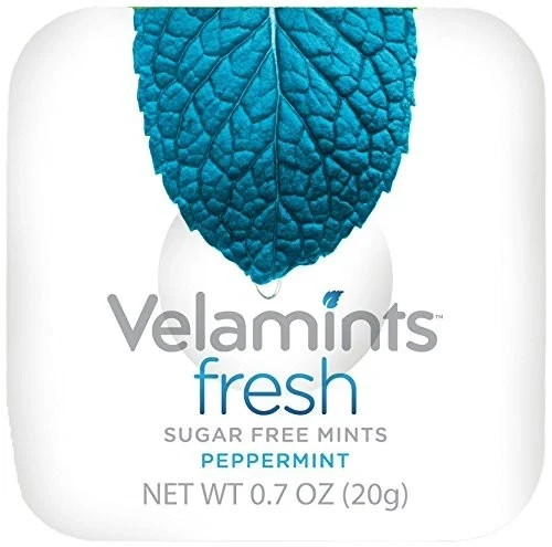 Velamints Fresh Peppermint Sugar Free Mints Tin – 28 Count (Pack of 6)