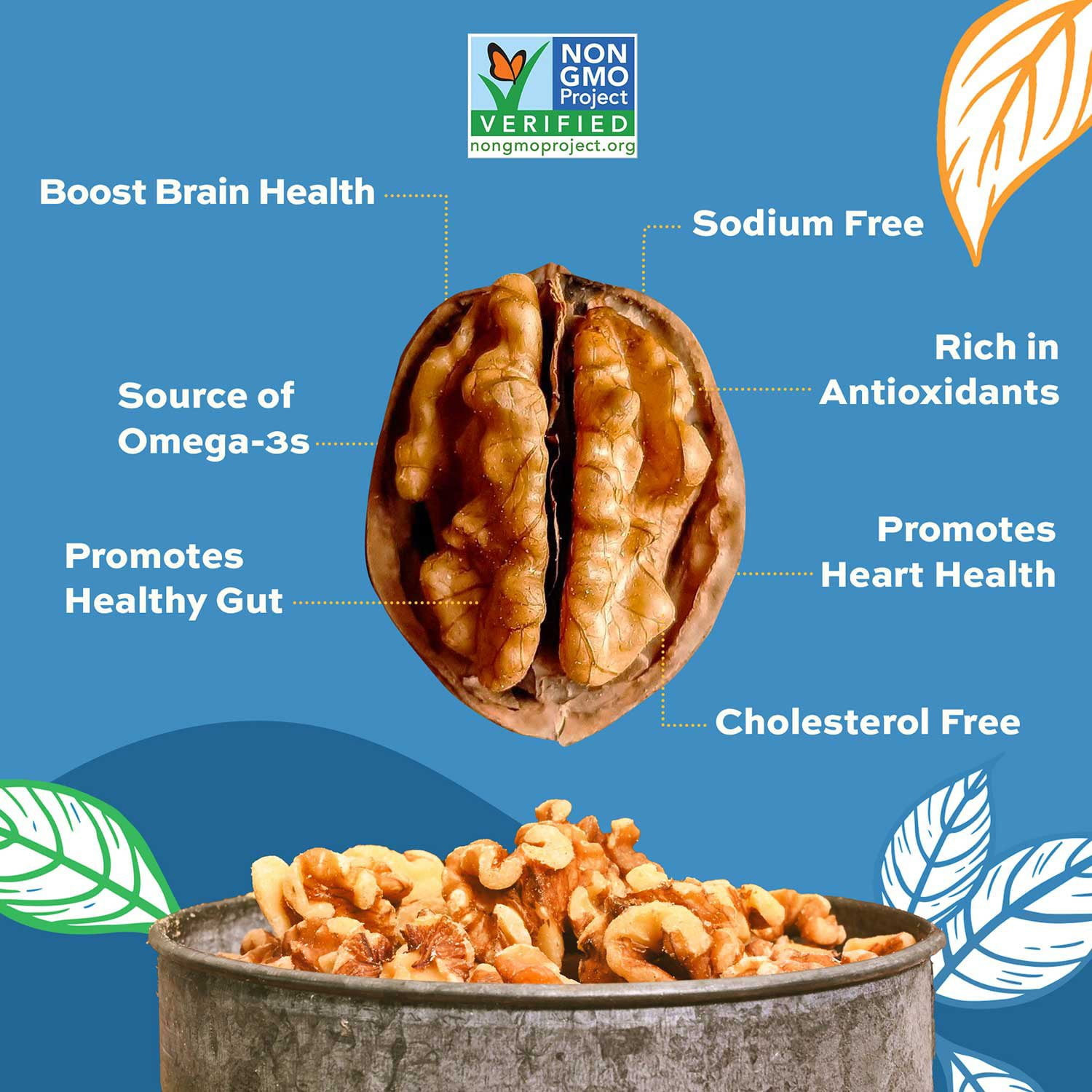 Member’s Mark Natural Shelled Walnuts, 3 lbs Bulk Pack Fresh Nuts
