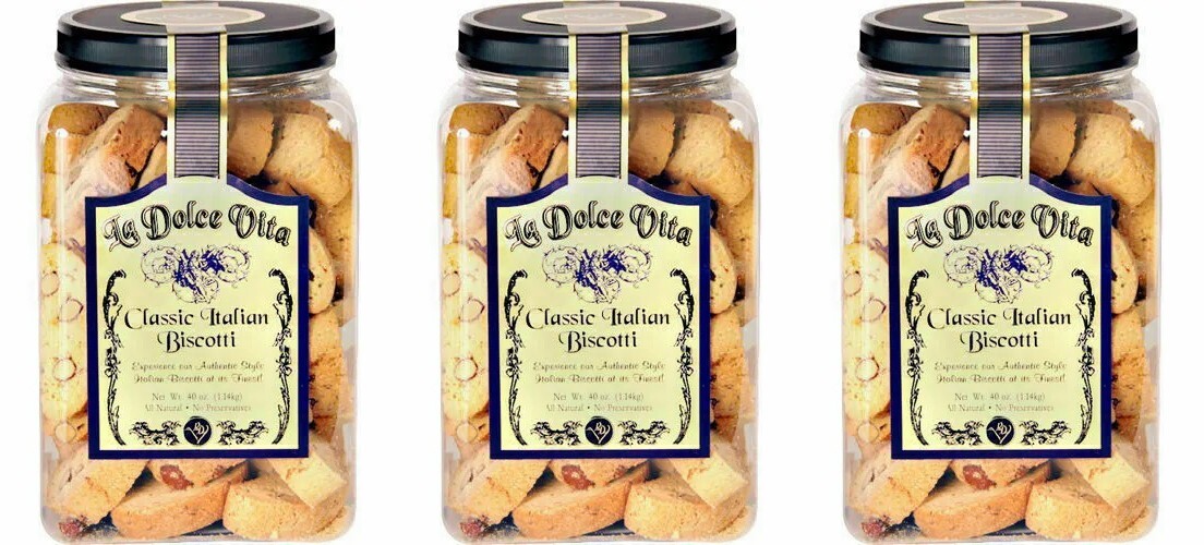 3 PACK La Dolce Vita Classic Italian Almond Biscotti, 40 oz