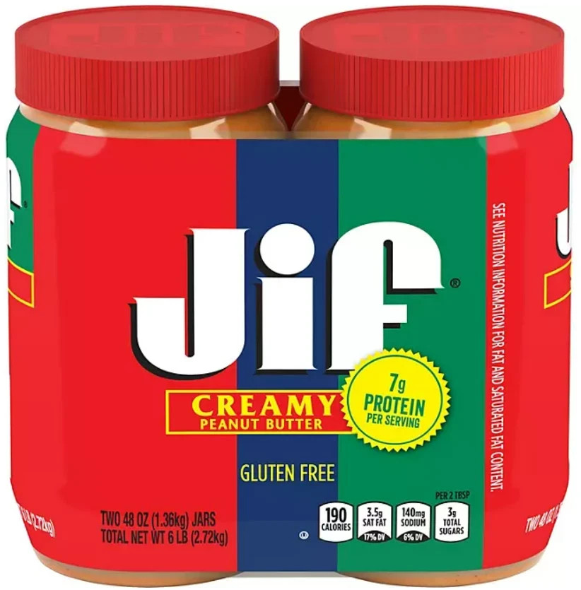 Jif Creamy Peanut Butter, 48 oz., 2 pk.