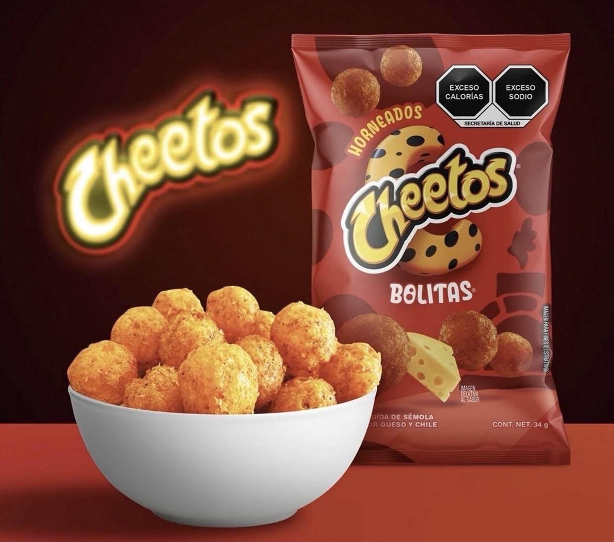 5X BOLITAS CHEETOS HORNEADOS – SABRITAS MEXICANAS (5 Paquetes de 34g c/u)