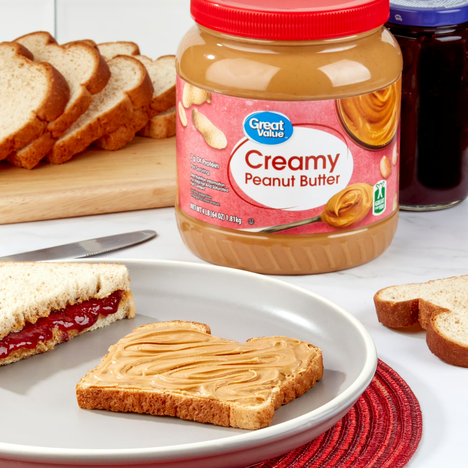 Great Value Creamy Peanut Butter, Spread, 64 oz – Free Shipping