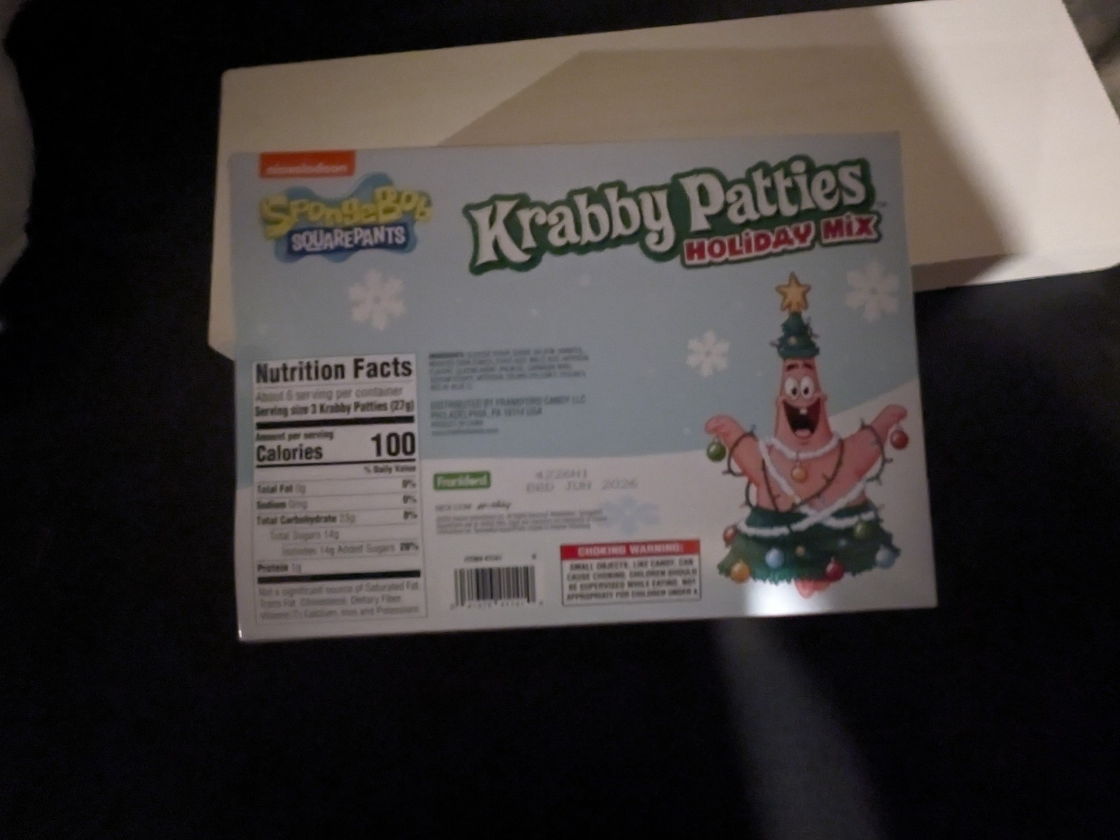 Frankford Spongebob gummy krabby patties Holiday Mix Box Of 18 June 2026 Expired