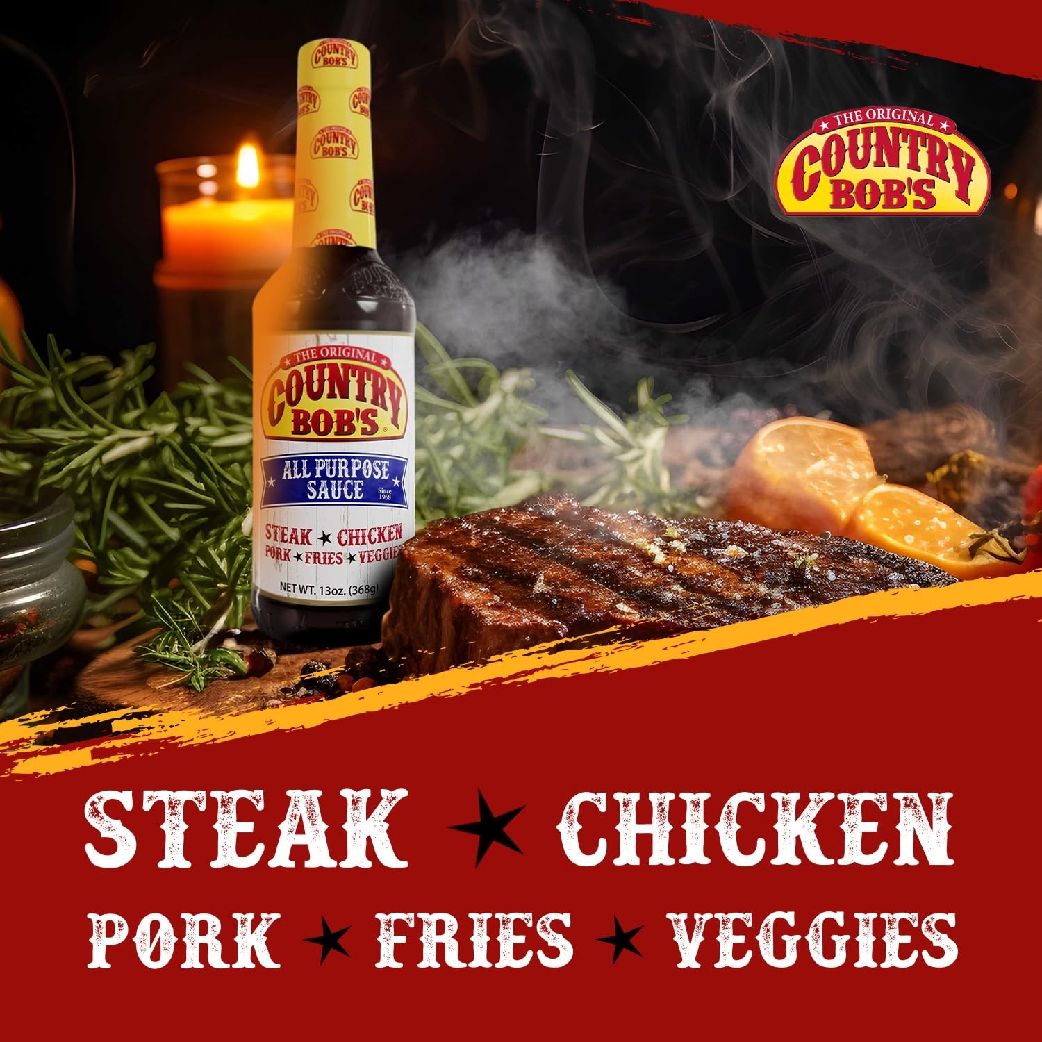 Country Bob’s Original All Purpose Sauce – (13 oz, 6 Bottles)