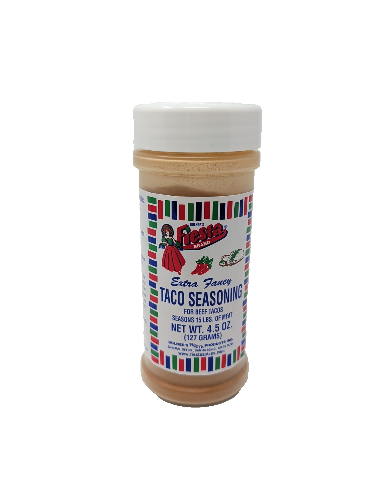 Bolner’s Fiesta Extra Fancy Taco Seasoning 4.5 Ounce Plastic Shaker