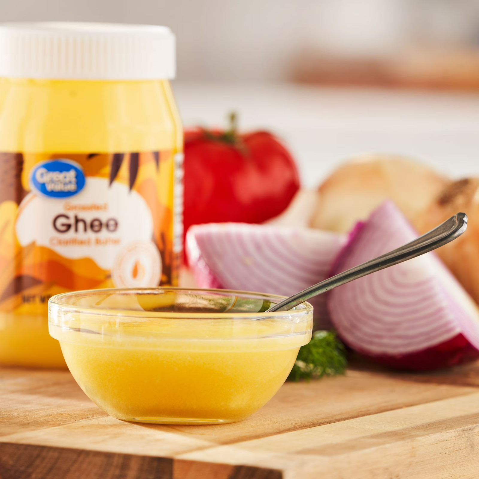 Great Value Grassfed Ghee Clarified Butter, Liquids 13 oz Jar, Full, Cooked