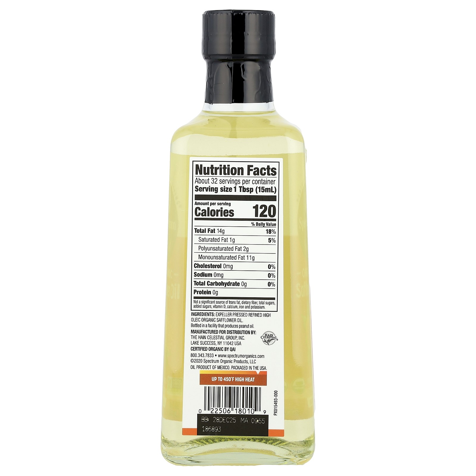 Organic Safflower Oil, Refined, 16 fl oz (473 ml)