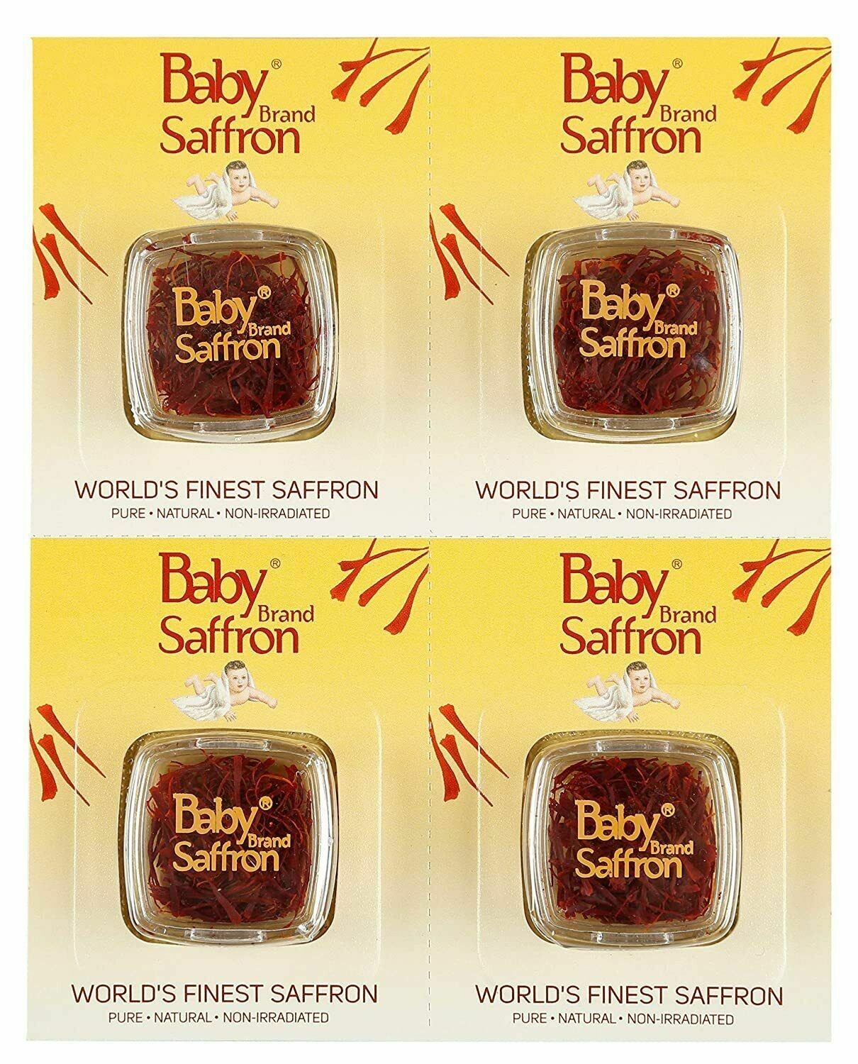 4 Box-250mg Original Premium Saffron Untreated Uncolored Baby Brand FREE SHIP**