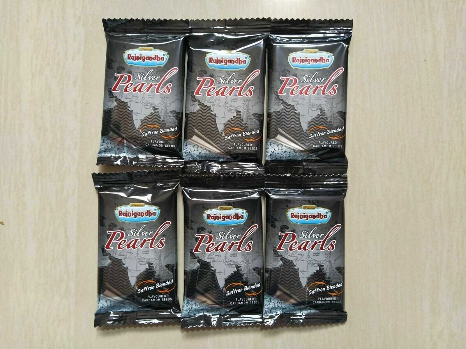 6X Rajnigandha Silver Pearls 5.75g Saffron Flavoured Elaichi Cardamom Seeds